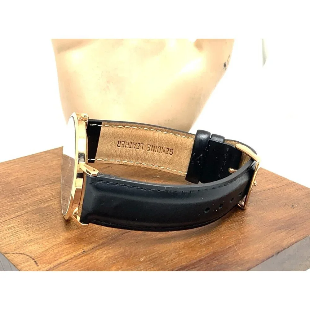 Daniel Wellington Men's Watch DW00100127 Rose Gold Black Dial 41mm Leather Band